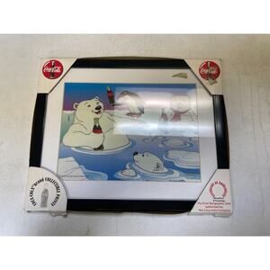 Vintage 1998 Coca Cola Collectible Prints 3D Polar Bears & Penguin Framed New